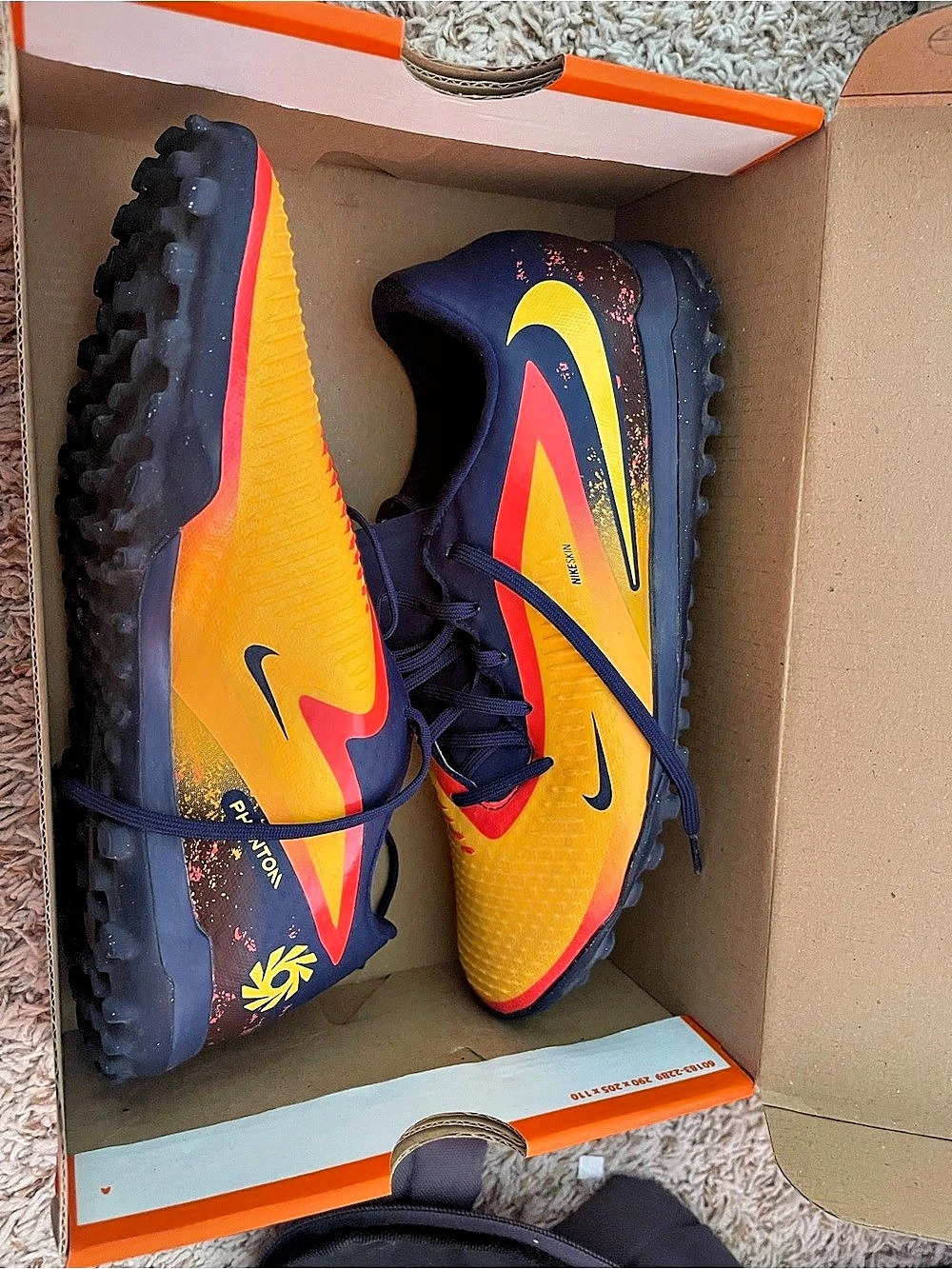 Nike Phantom 6 Low Academy TF Erling Haaland Turf Shoes Orange & Blue